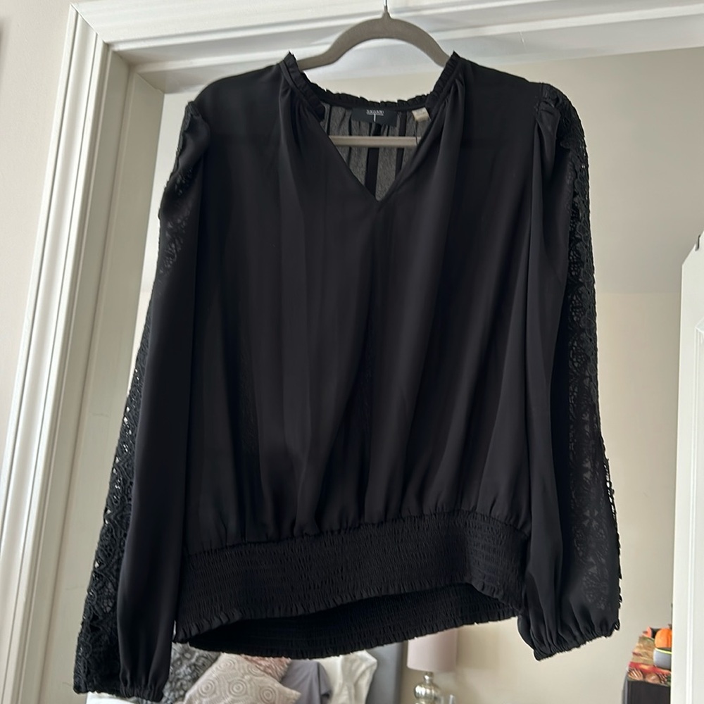 Brand new long sleeve lace black blouse